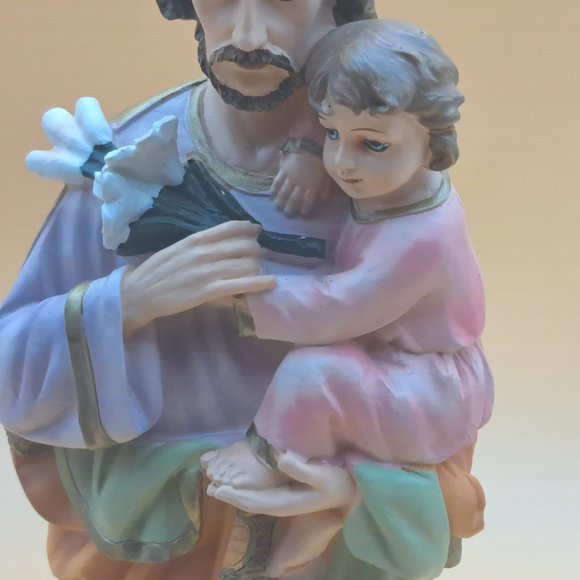 Resin Statue of Saint Joseph and the Infant Jesus - Picture 8 of 10